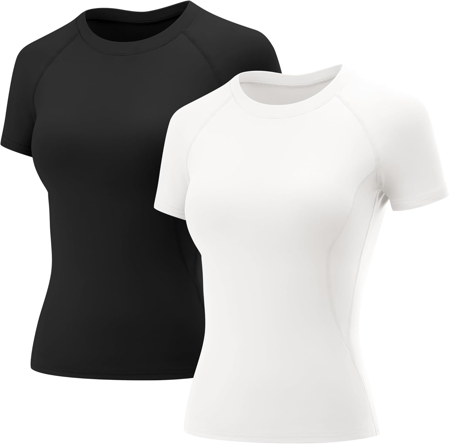 Womens Workout Tops Short Sleeve Raglan Athletic Shirts Yoga Gym Crewneck Quick Dry Tshirts