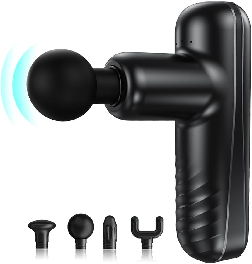 Mini Massage Gun,Deep Tissue Percussion Small Massage Gun Travel Massager,Muscle Massager for Back Pain Relief, Pocket-Sized Massager Gun for Office Gifts and Home or Athletes