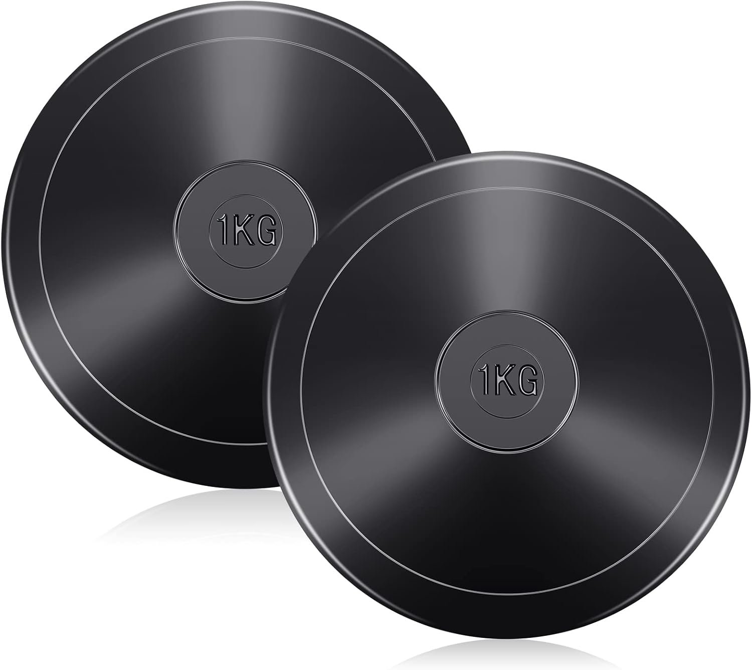 2 Pcs 1KG Sports Rubber Practice Discus Smooth Surface Black Rubber Discus Disc Track and Field Equipment for High School Man Woman Outdoor Throwing Practice Students