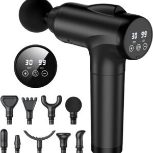 Massage Gun Deep Tissue, Handheld Percussion Massage Gun with 30 Speed Levels, 35 Lb Stall Force, Back Electric Cordless Massage Gun for Athletes for Pain Relief, Quiet Operating (Black)