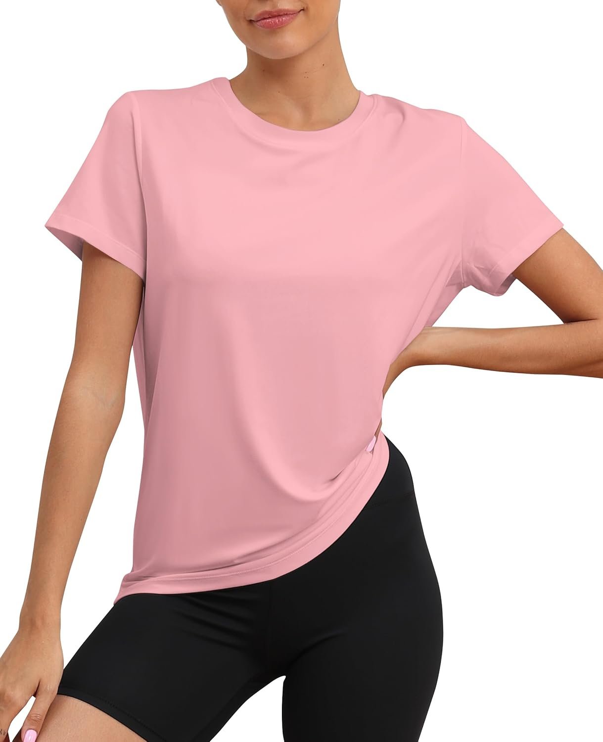 Workout Tops for Women UPF50+ Breathable Loose Fit Yoga T Shirts Short Sleeve Running Gym Athletic Tee Top