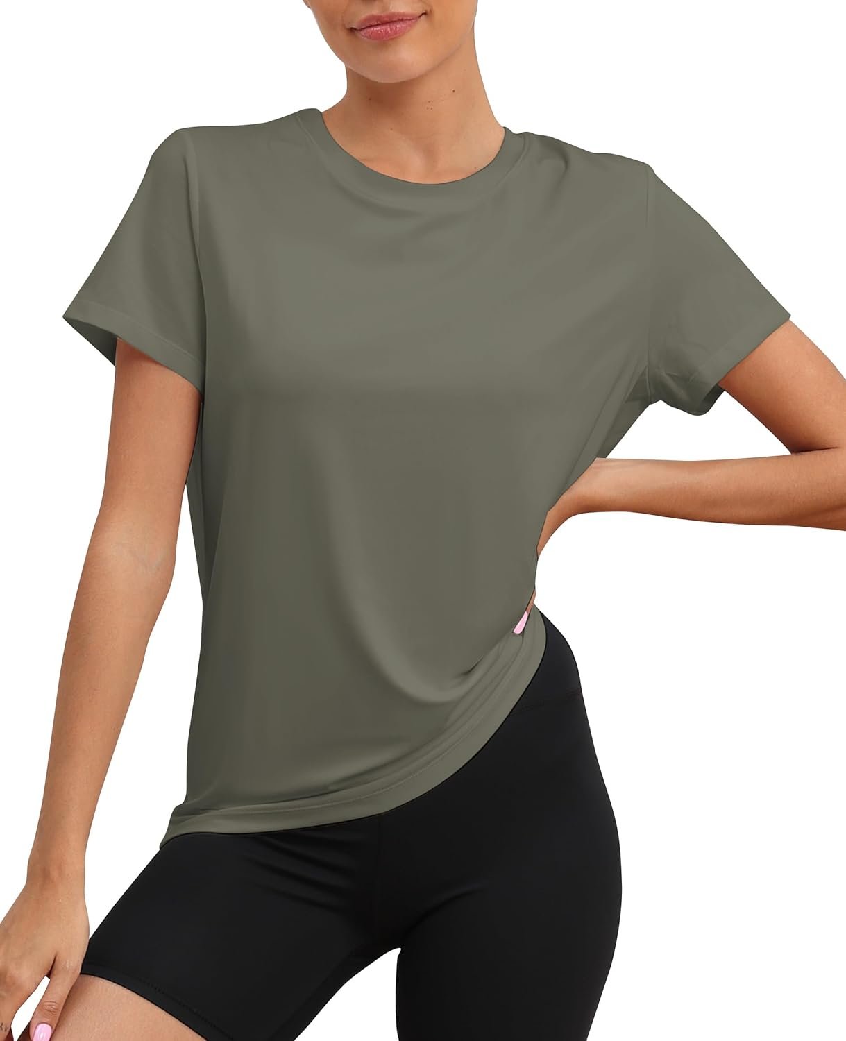 Workout Tops for Women UPF50+ Breathable Loose Fit Yoga T Shirts Short Sleeve Running Gym Athletic Tee Top