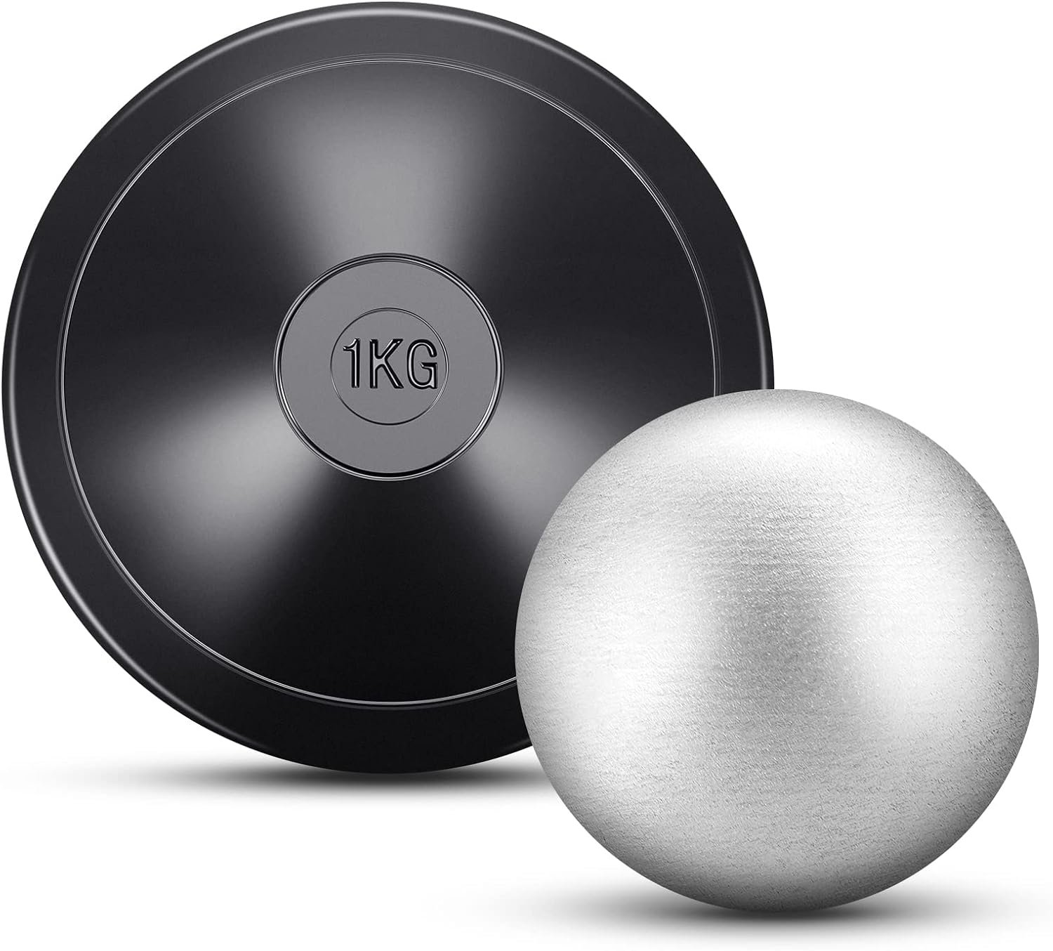 2 Pcs Shot Put Rubber Discus 1 kg Black Shot Put Ball for School Track and Field Discuses for Outdoor Practice Throwing