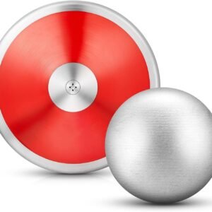 2 Pcs Throwing Discus and Iron Shot Put Ball Set 1 kg Training Discus 8 lb Shot Put Track and Field Training Equipment for Boys Girls Beginners School Throwers Outdoor Practice