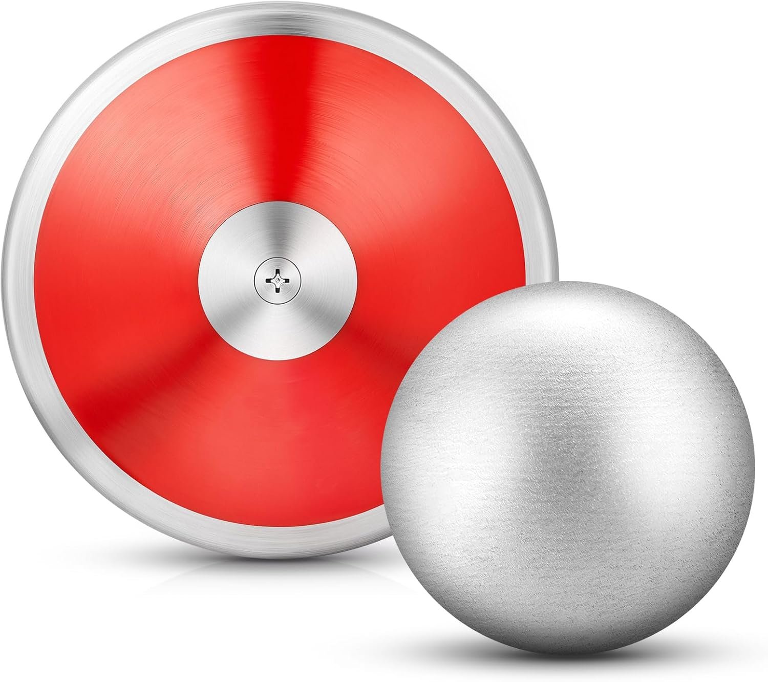 2 Pcs Throwing Discus and Iron Shot Put Ball Set 1 kg Training Discus 8 lb Shot Put Track and Field Training Equipment for Boys Girls Beginners School Throwers Outdoor Practice