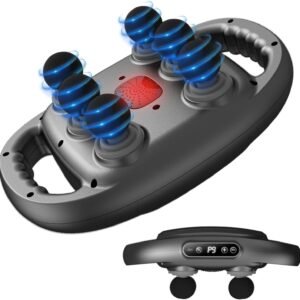 6 Head Massage Gun Deep Tissue with 9 Levels 9 Modes, Muscle Electric Massager Tool for Legs, Arms, Waist, Back, Buttocks - Full Body Pain Relief, Ideal Gifts for Women, Men, Mom, and Dad - Grey