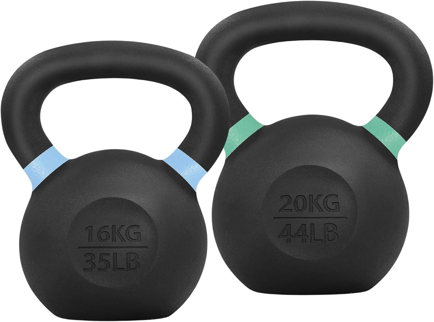 Powder Coated Cast Iron Kettlebell Strength Training Kettlebells Weight Set for Full Body Workout, Home Gym