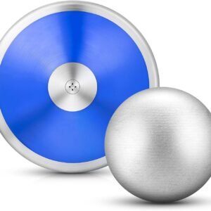 2 Pcs Throwing Discus and Iron Shot Put Ball Set 1 kg Training Discus 8 lb Shot Put Track and Field Training Equipment for Boys Girls Beginners School Throwers Outdoor Practice