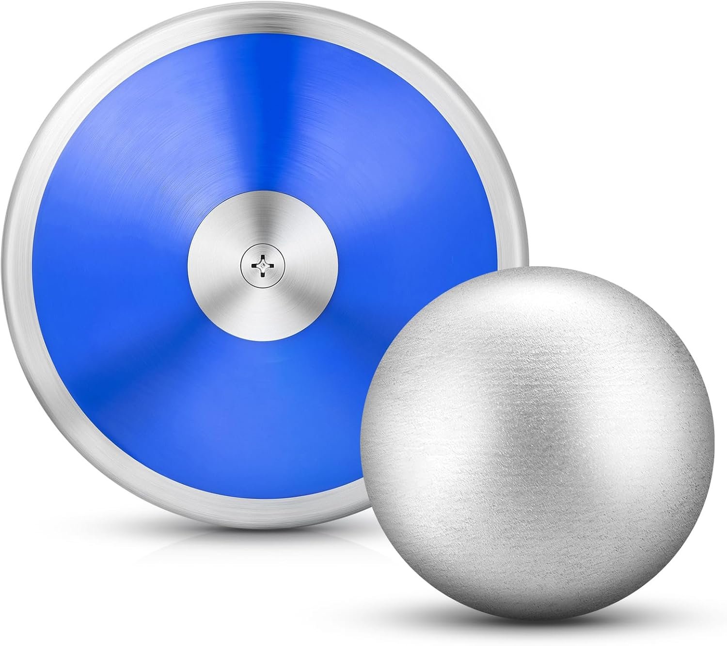 2 Pcs Throwing Discus and Iron Shot Put Ball Set 1 kg Training Discus 8 lb Shot Put Track and Field Training Equipment for Boys Girls Beginners School Throwers Outdoor Practice